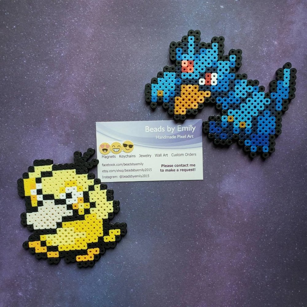 Psyduck & Golduck Pokemon Fridge Magnets - Handmade Home Decor - Kids Room